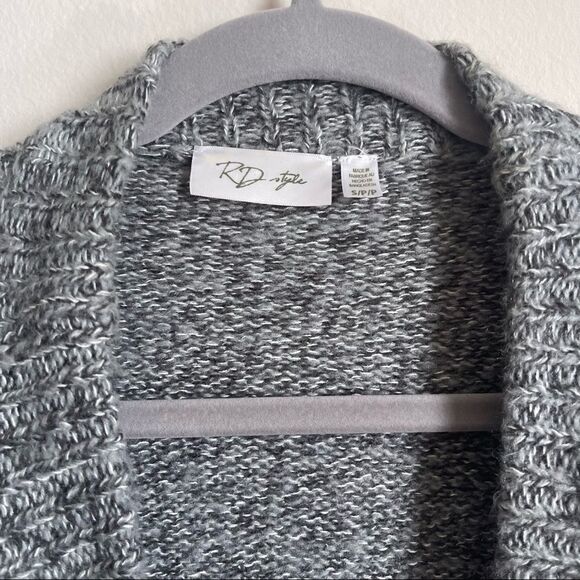 RD Style Stitch Fix Gray Colorblock Drape Open Cardigan Small - Picture 3 of 8
